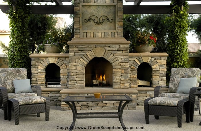 Back Yard Outdoor Fireplace Designs